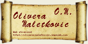 Olivera Maletković vizit kartica